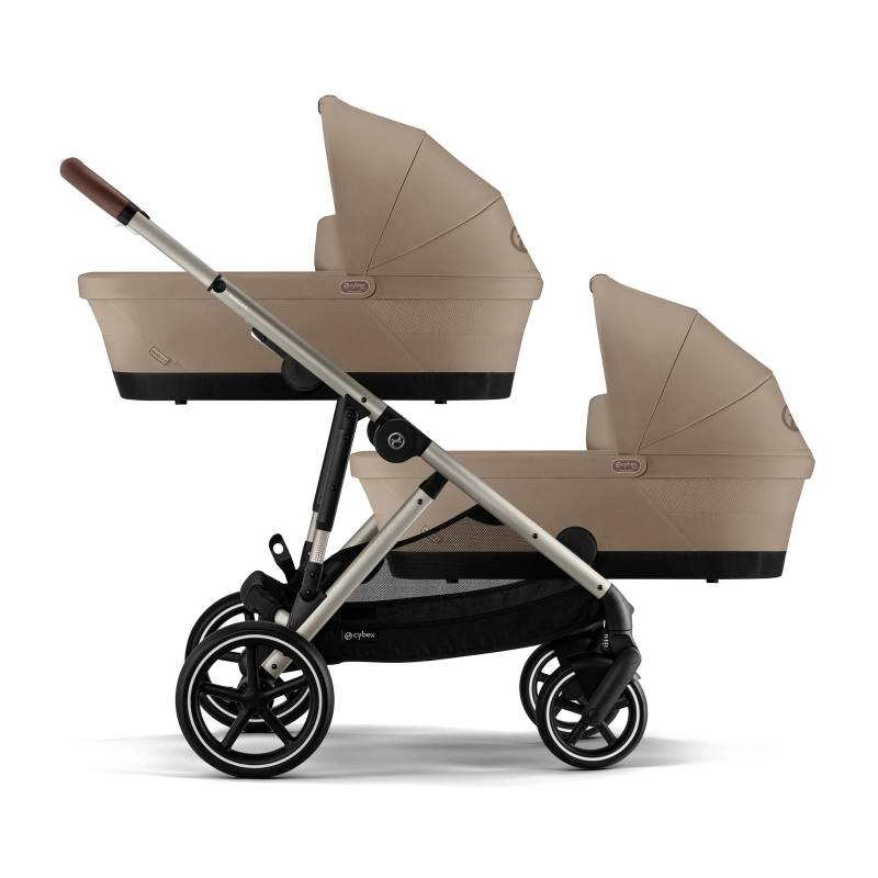 Cybex Gold Zwillings- und Kinderwagen Geschwisterwagen Gazelle S beige von Cybex