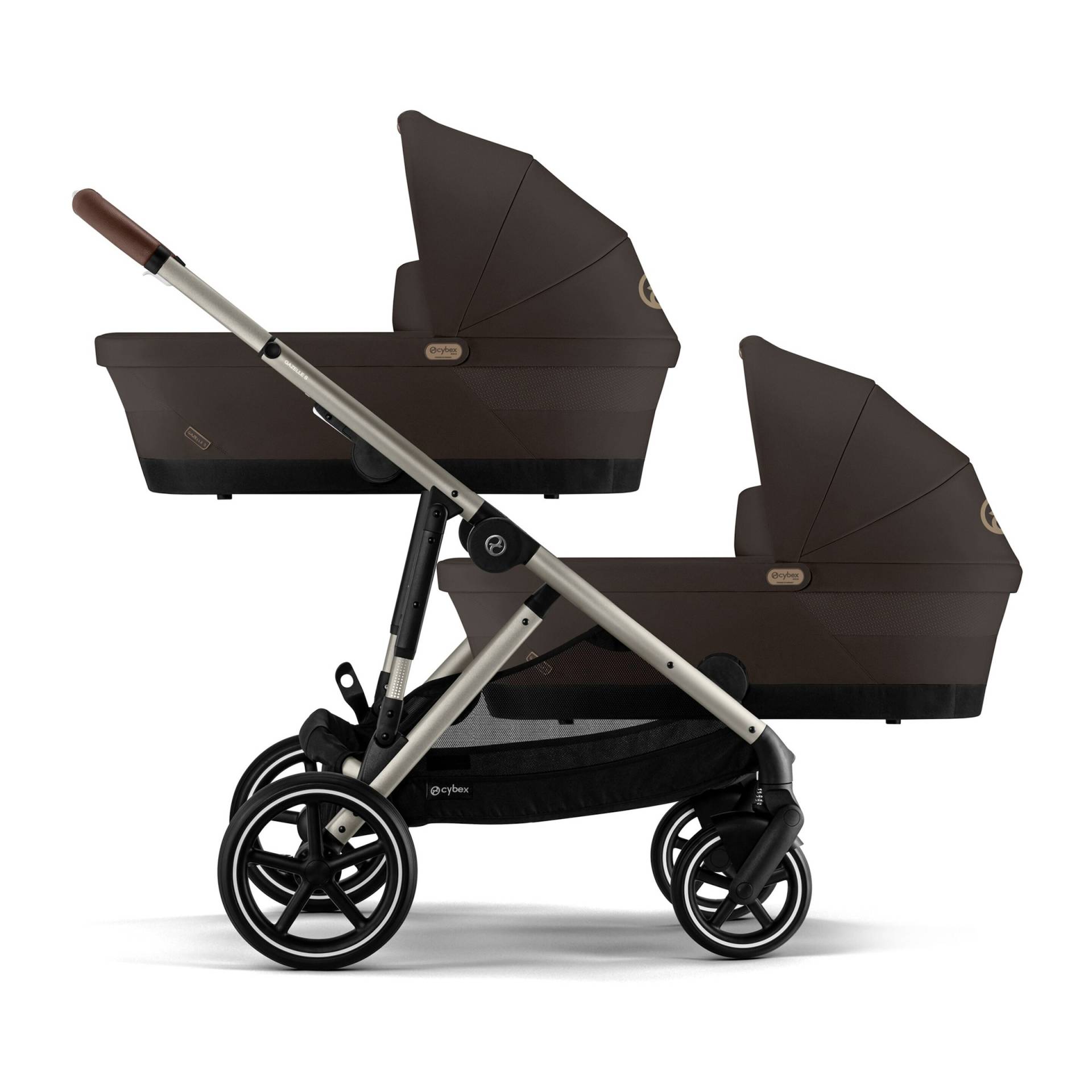 Cybex Gold Zwillings- und Kinderwagen Geschwisterwagen Gazelle S braun von Cybex