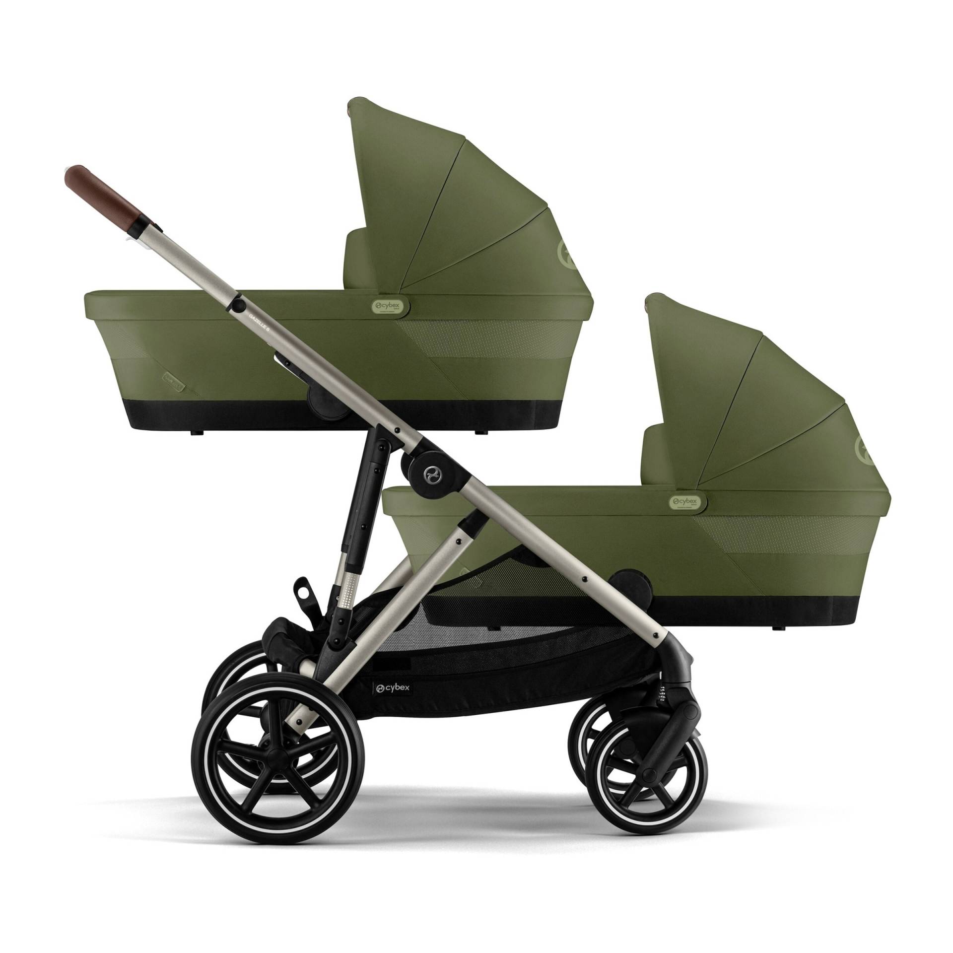 Cybex Gold Zwillings- und Kinderwagen Geschwisterwagen Gazelle S gruen von Cybex