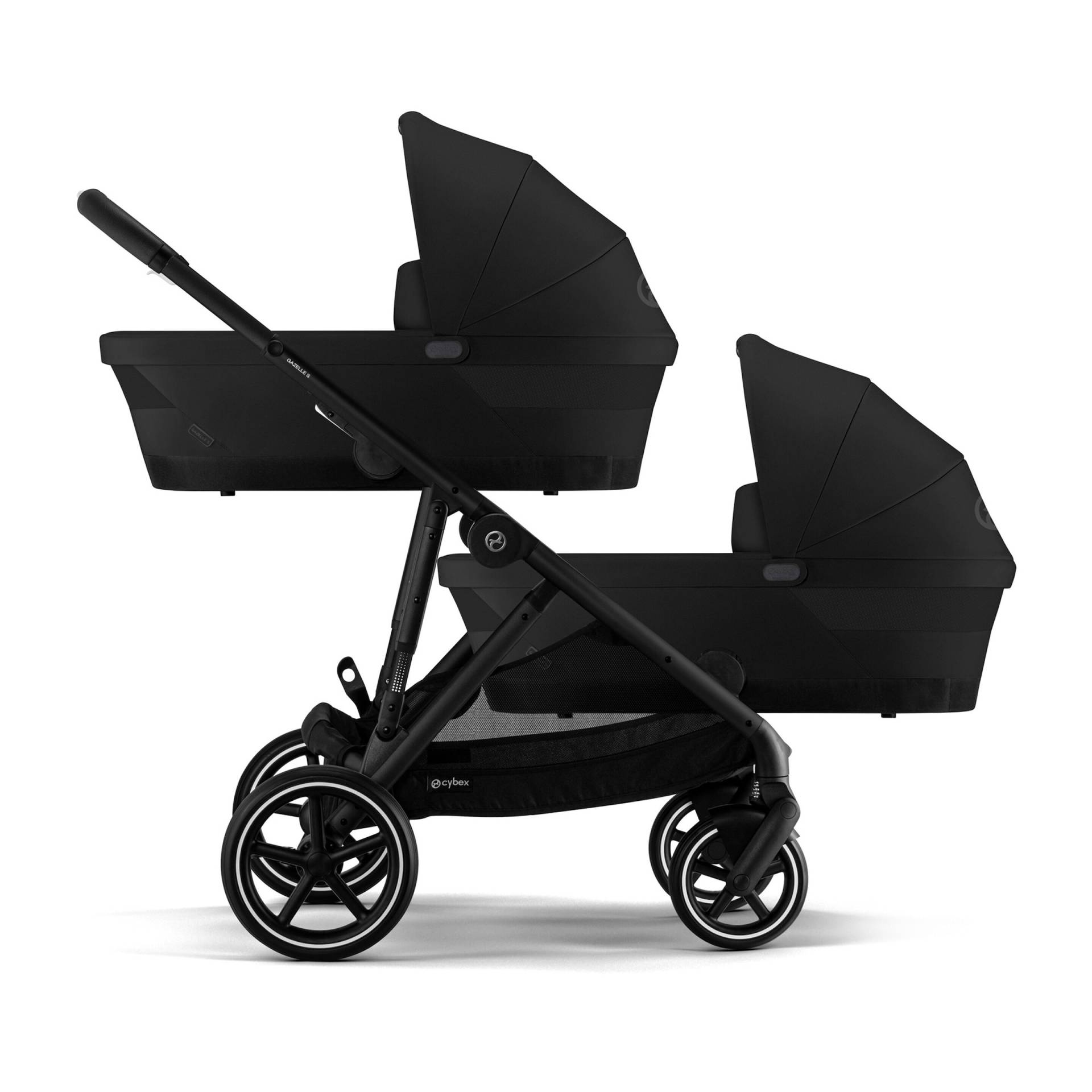 Cybex Gold Zwillings- und Kinderwagen Geschwisterwagen Gazelle S schwarz von Cybex