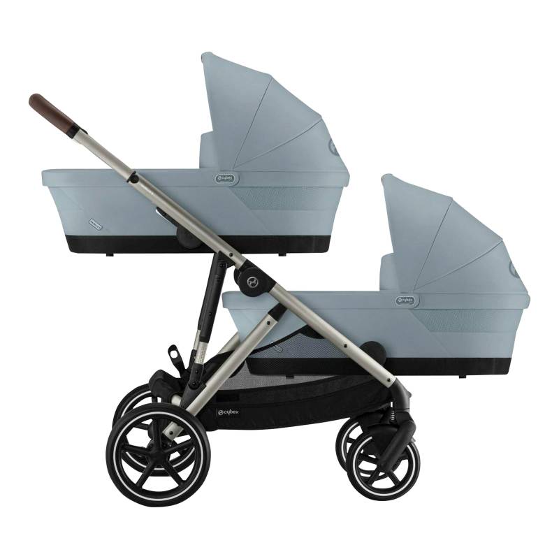 Cybex Gold Zwillings- und Kinderwagen Geschwisterwagen eGazelle S blau von Cybex