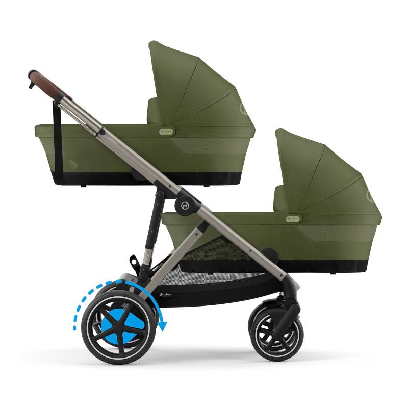 Cybex Gold Zwillings- und Kinderwagen Geschwisterwagen eGazelle S gruen von Cybex