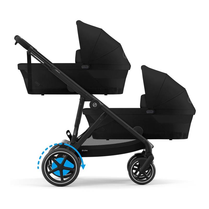 Cybex Gold Zwillings- und Kinderwagen Geschwisterwagen eGazelle S schwarz von Cybex
