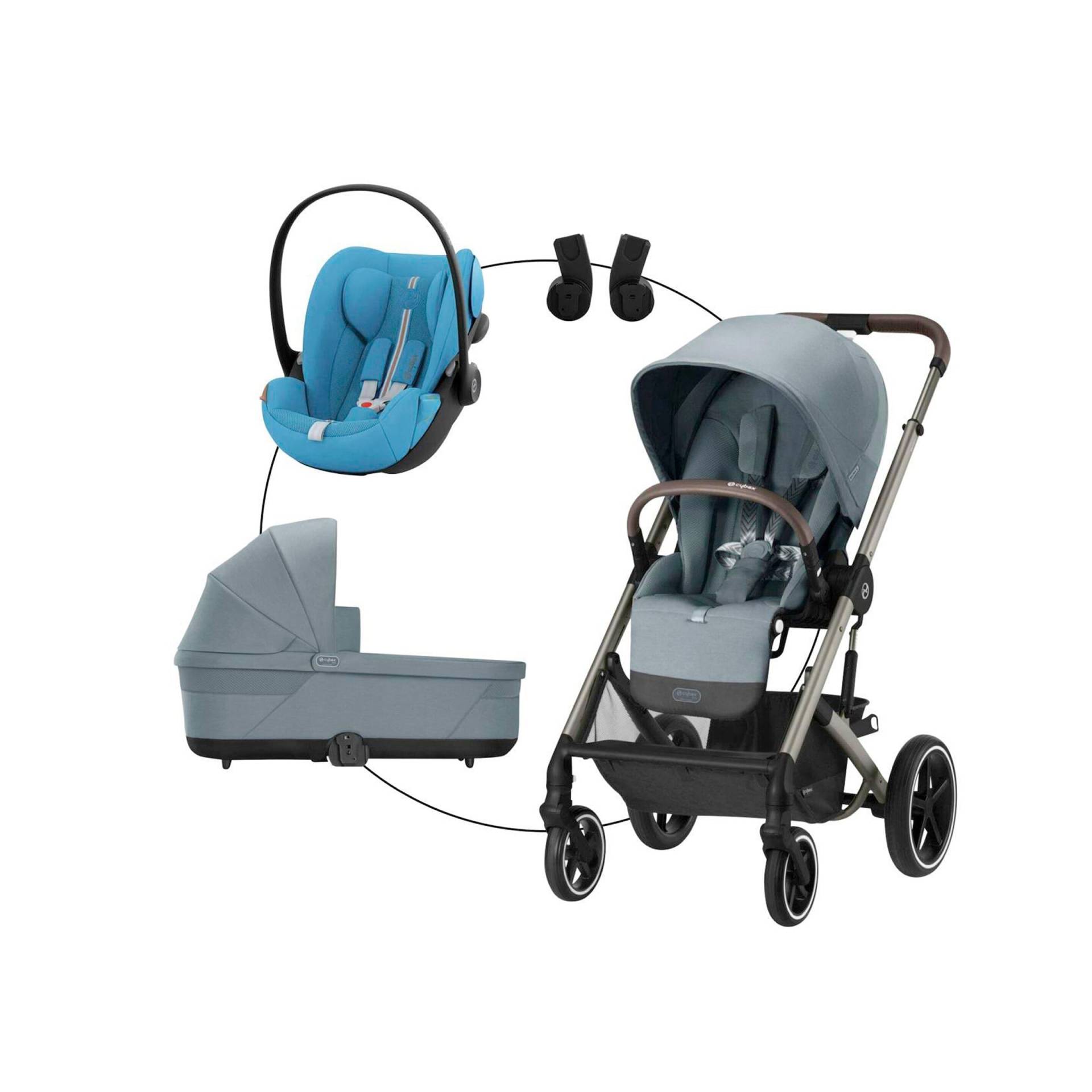 Cybex Gold Kombikinderwagen Balios S Lux Trio-Set inkl. Babyschale Cloud G i-Size blau von Cybex