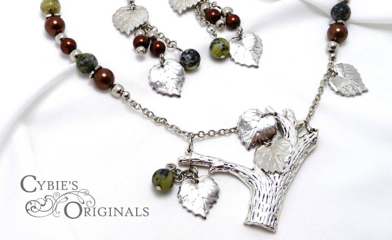 Herbst Serpentin Halskette Set Herbst Serpentin Halskette Set von CybiesOriginals