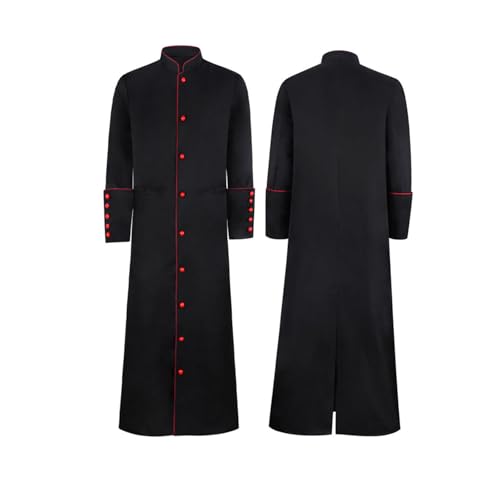 Cyborey Priester Kostüm Herren Damen Mittelalterliche Robe Renaissance Schwarzes Gewand Christliche Kleidung von Cyborey