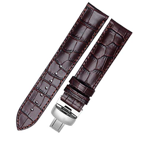 Cycat Leder Classic Uhrenarmband 14-22Mm Vintage-Ersatz-Uhrenarmbänder Brown Silver Buckle, 14mm von Cycat