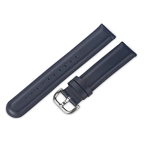 Leder Quick Release-Uhrenarmband mit polierter Uhr Schließt Schnalle Dunkelblau, 44mm von Cycat