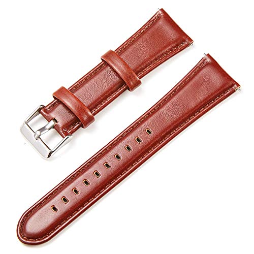 Leder Uhrenarmbänder 18mm/20mm/22mm/24mm Doppelseitiges Leder-Uhrenarmband Braun, 18mm von Cycat