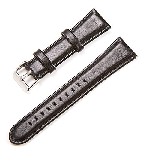 Leder Uhrenarmbänder 18mm/20mm/22mm/24mm Doppelseitiges Leder-Uhrenarmband Schwarz, 22mm von Cycat