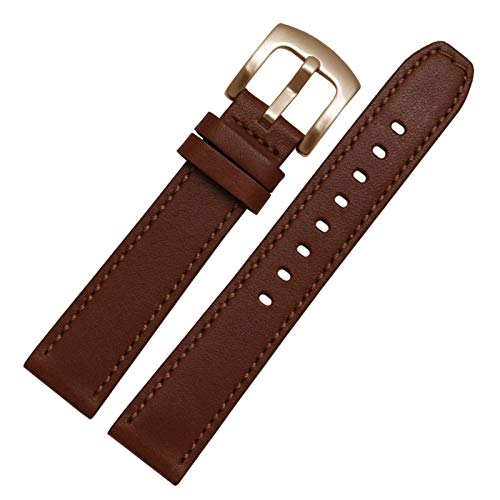 Leder-Uhrenarmband-Quick Release Leder Uhrenarmbänder Brown Rose Buckle, 18mm von Cycat