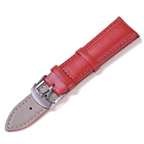 Cycat Lederarmband 12-22mm Uhren Zubehör Quick Release Uhrenarmband Leder rot, 18mm von Cycat