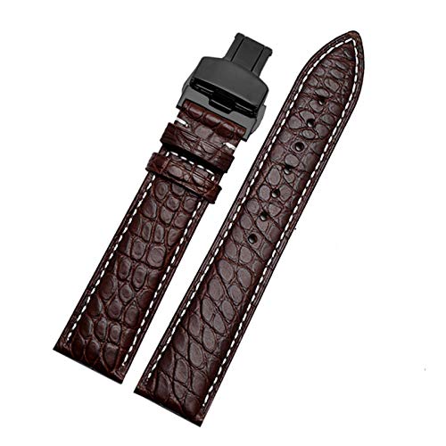 Lederband 12/13/14/15/16/17/18/19/20/21/22/23/24mm Straps mit Faltschließe Braun, Weiß, Schwarz, 15mm von Cycat