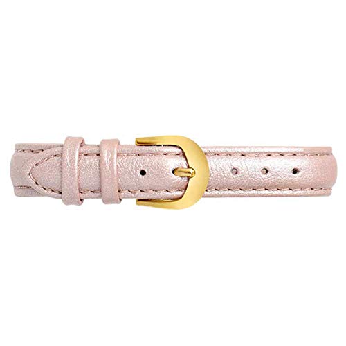 Lederband 14-20mm Quick Release Leder Uhrenarmbänder Rosa-Gold-Schließe, 20mm von Cycat