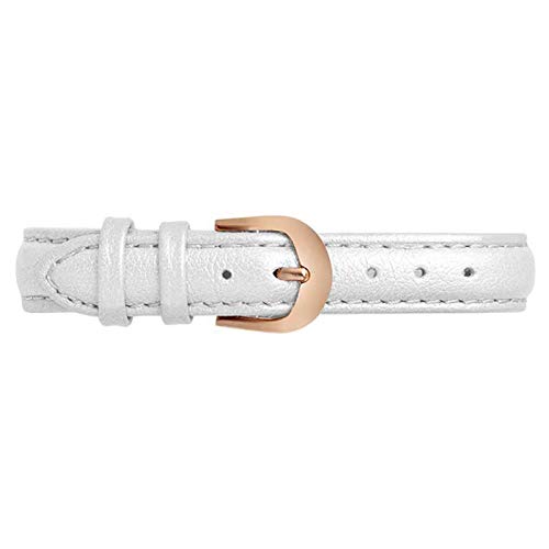 Lederband 14-20mm Quick Release Leder Uhrenarmbänder Weiß-Rg Schließe, 20mm von Cycat