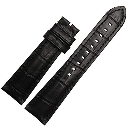 Lederband 22mm Double Head Schicht Armband mit Edelstahl-Schnalle Schwarz, 22mm Rose Bucle von Cycat