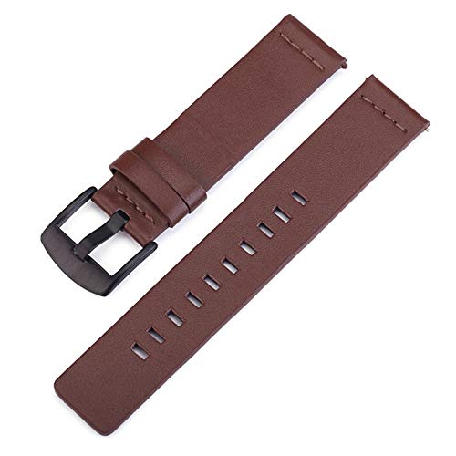 Lederband Klassisches Uhrenarmband Quick Release Uhrenarmband Leder Braun-Schwarz Buckle, 22mm von Cycat