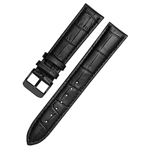 Lederband Straps 12-24mm-Uhr-Armband Armband Schwarz Schwarz, 12mm von Cycat