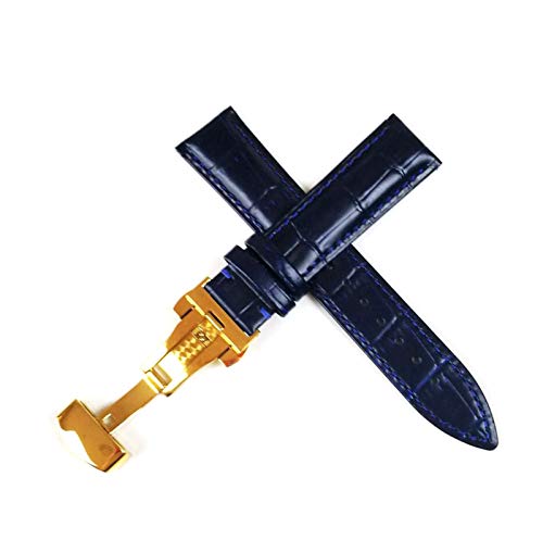 Lederband-Uhr-Gurt-Bügel 12-20mm Uhrenarmband Leder Buckle Dark Blue Gold-B, 14mm Lederband-Uhr-Gurt-Bügel 12-20mm Uhrenarmband Leder Buckle Dark Blue Gold-B, 14mm von Cycat