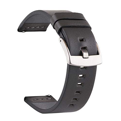 Lederersatzuhrenarmband mit Poliert Uhr Schließe Schnalle Gray (Silber), 22mm von Cycat