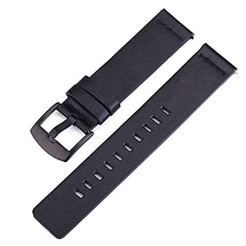 Lederersatzuhrenarmband mit Poliert Uhr Schließe Schnalle Schwarz Schwarz, 20mm von Cycat