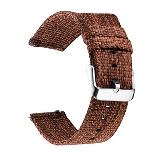 Nylon Uhrenarmbänder Strap 18/20/22/24mm Breite Quick Release-Uhrenarmband Braun, 18mm von Cycat