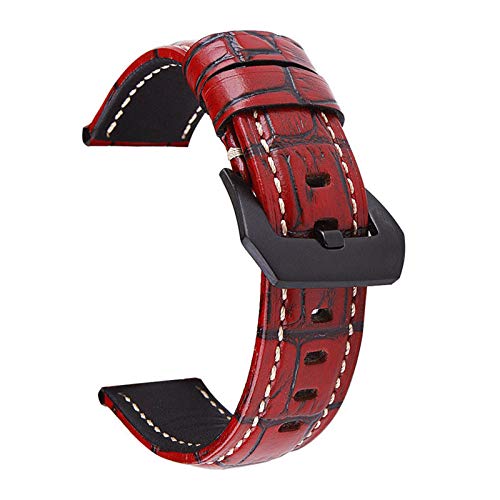 Retro-Leder-Uhrenarmband 20-26Mm Vintage-Lederband rot, 24mm von Cycat