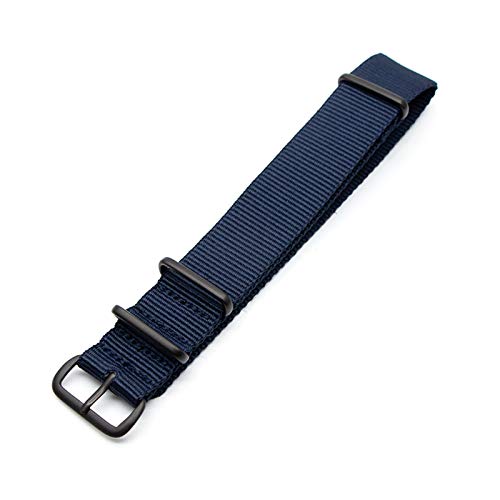 Sport Herrenuhr Band 18mm/20mm/22mm/24mm Nylon Ersatzarmband-Armband Zubehör Schwarz Dornschließe, 18mm von Cycat