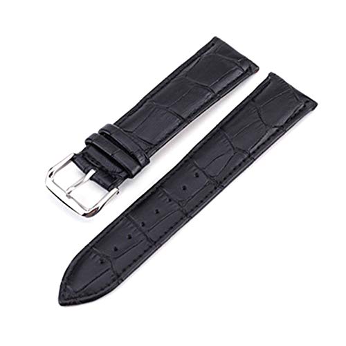 Uhrenarmband Leder 10-24mm Schnellspanner Lederarmbänder Schwarz Black Line, 21mm von Cycat