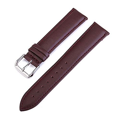 Uhrenarmband Leder 14.12/16/18/19/20/22/24mm Classic Leder Ersatz-Uhrenarmband Braun, 14mm von Cycat