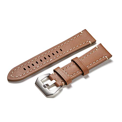 Uhrenarmband Leder 18-24Mm Damen/Herren Uhren Zubehör Gelb Braun, 18mm von Cycat