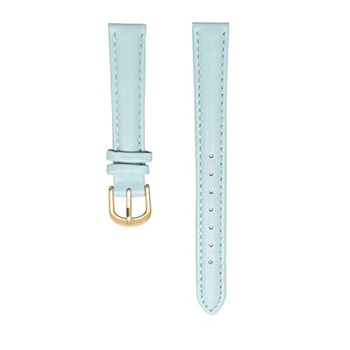 Uhrenarmband Leder Womens Armband Plain Armbanduhren Band Sky Blue Gold, 18mm von Cycat