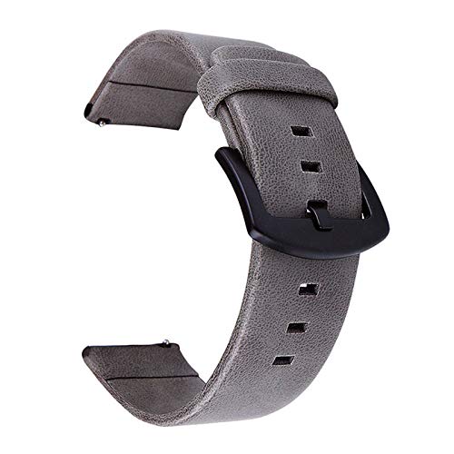 Uhrenarmband Retro-Leder-Uhrenarmband 18-24mm Vintage Leder-Uhrenarmband Grau, 22mm von Cycat