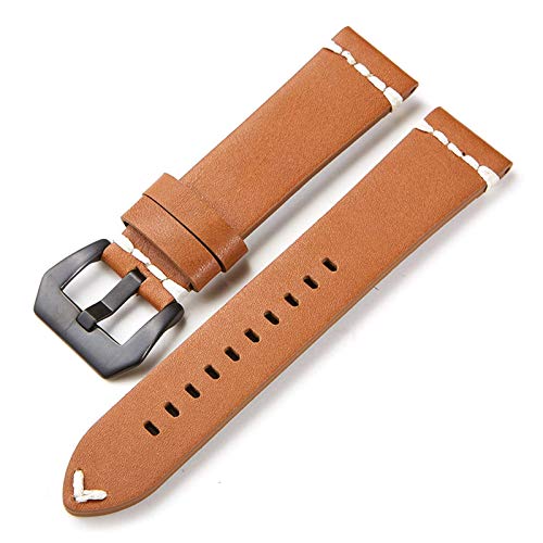 Vintage Leder Uhrenarmbänder Strap 18-24Mm Männer Frauen Lederband Uhren Zubehör Braun schwarz, 20mm von Cycat