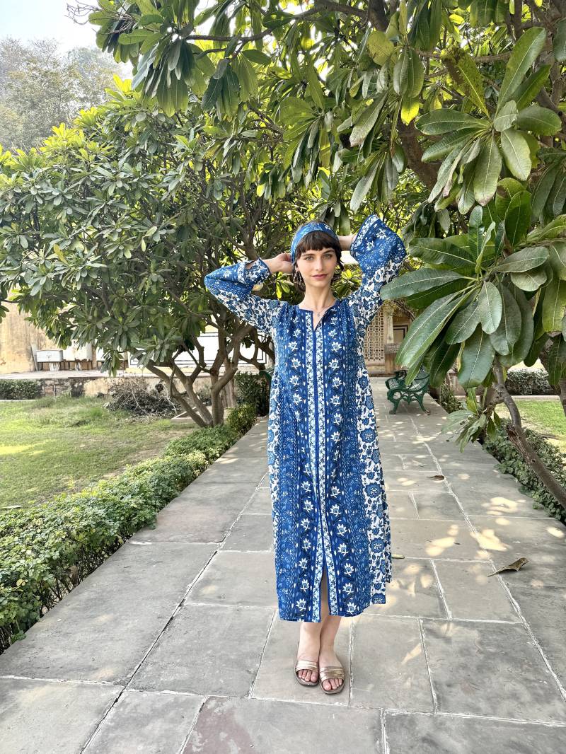 Block Print Kleid, Damen Baumwollkleid Sommerkleid Damen, Blumenkleid Boho Strandkleid, Urlaubskleid, Kleid von CyclamenIndia