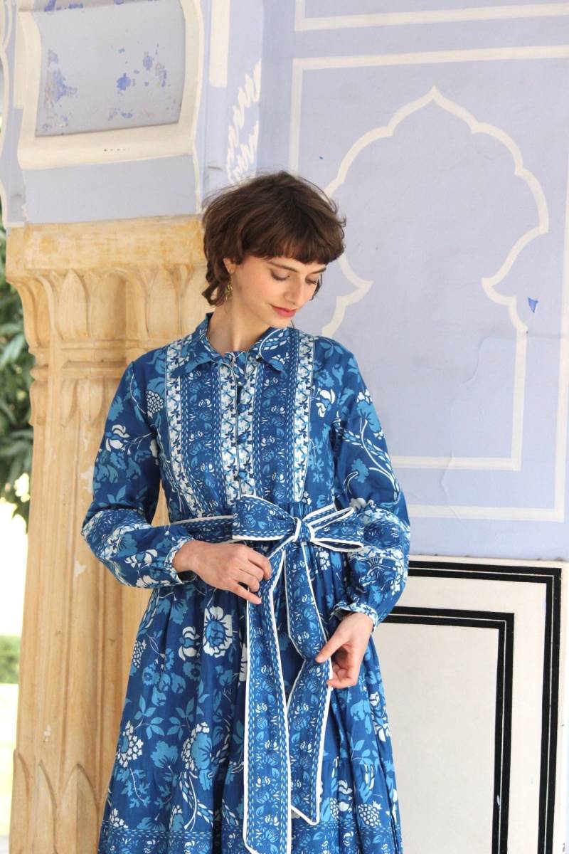 Block Print Kleid, Frauen Baumwoll Kleid Sommerkleid Frauen, Geblümtes Shirt Urlaubskleid, Boho Tunika von CyclamenIndia