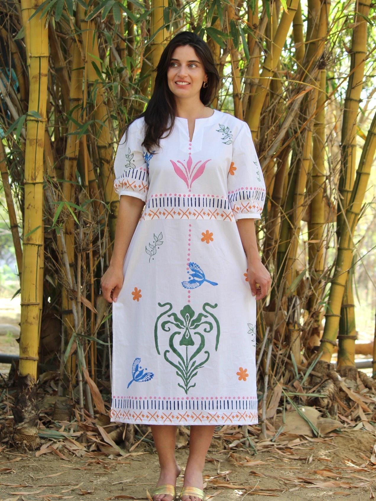 Block Print Kleid, Frauen Kleid Frauen, Baumwollkleid Sommerkleid Geblümtes Frauenkleider Für Den Sommer, Kleider von CyclamenIndia