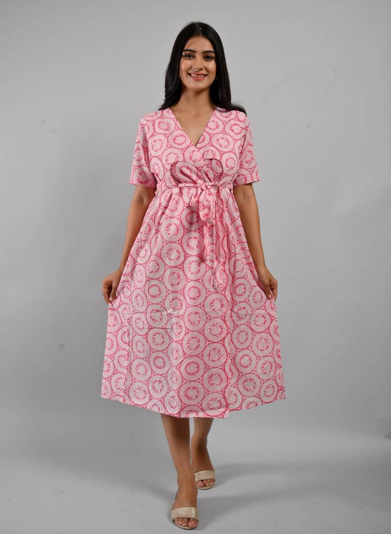 Florales Midikleid, Maxikleid Aus Baumwolle, Sommerkleid, Bedrucktes Kleid, Kleid Mit Handblockdruck, Boho-Kleid, Langes Für Frauen von CyclamenIndia