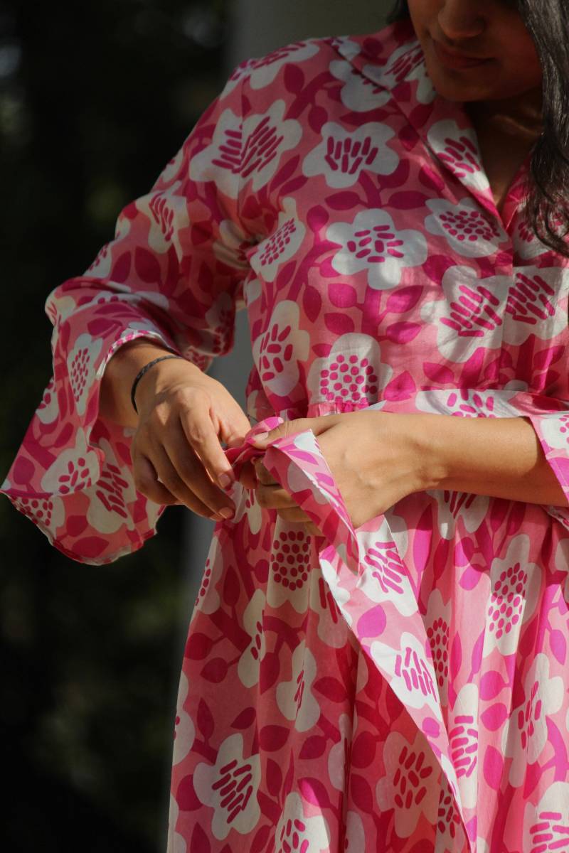 Handblock Bedrucktes Kleid, Blumendruckkleid, Sommer-Maxikleid, Lange Kleider Für Frauen von CyclamenIndia