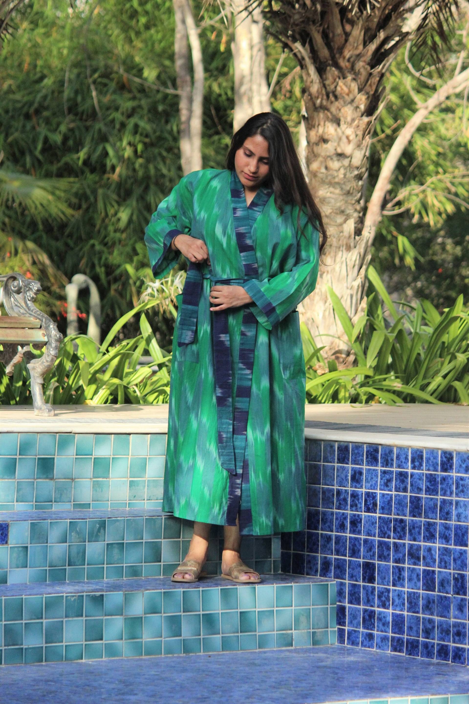 Kimono Robe Frauen, Ikat Kleid, Baumwolle Kimono, Sommer Für Frauen von CyclamenIndia