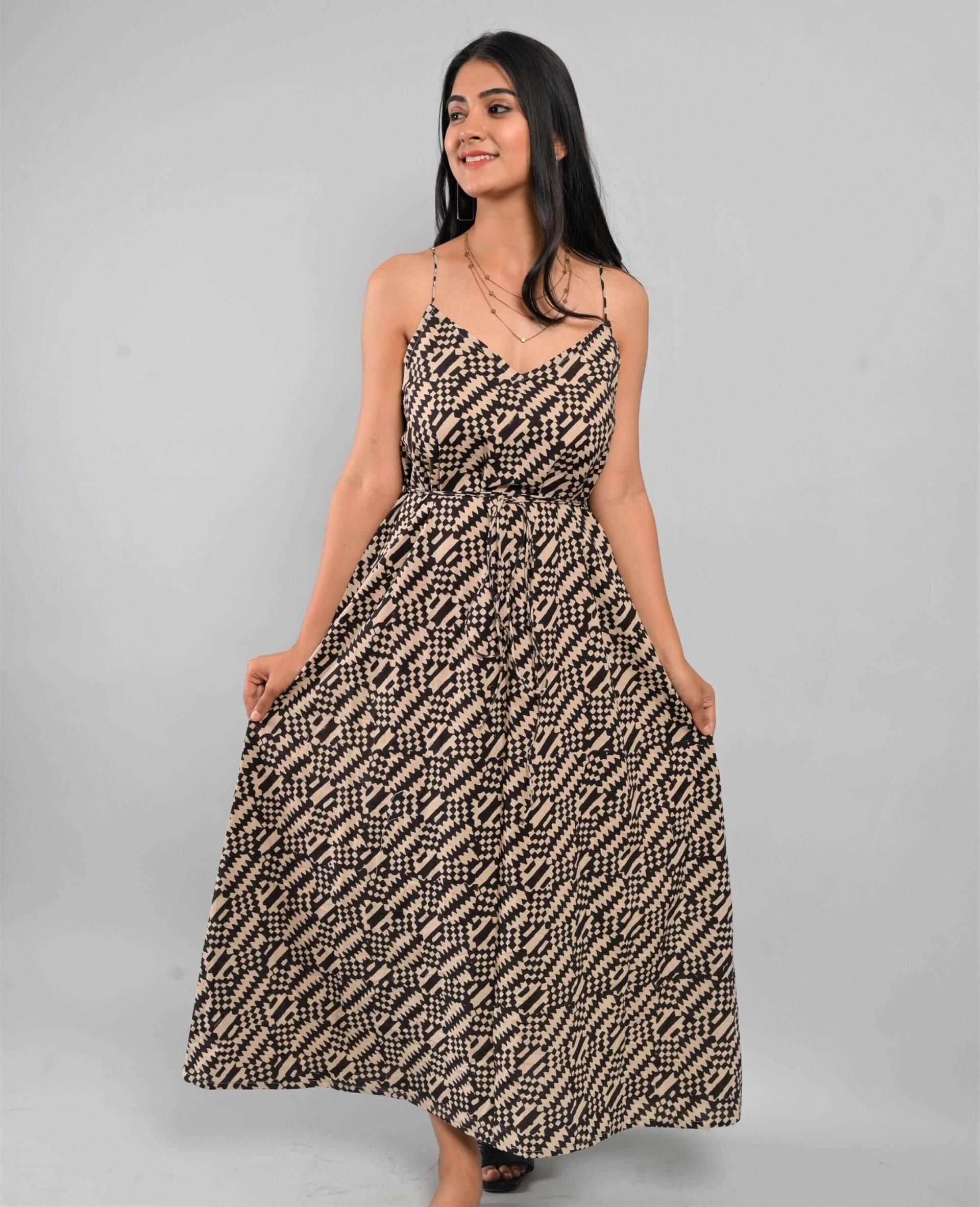 Slip Dress Damen, Spaghetti Träger Kleid, Hawaii Trägerkleider, Baumwollkleid Sommer, Strandkleid, Boho Bademode Kleid von CyclamenIndia