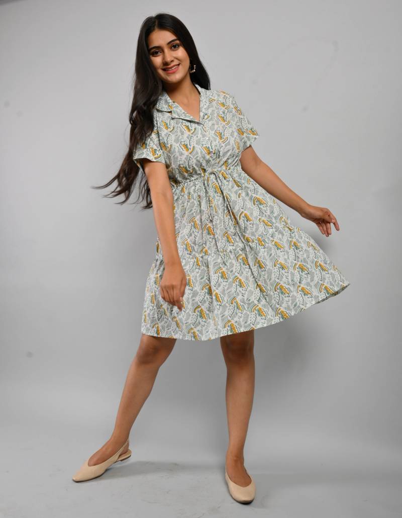 Zyklam Baumwolle Shirt Kleid, Midi Langarm Kleid Mit Taschen, Hand Block Print India Boho Für Den Sommer von CyclamenIndia