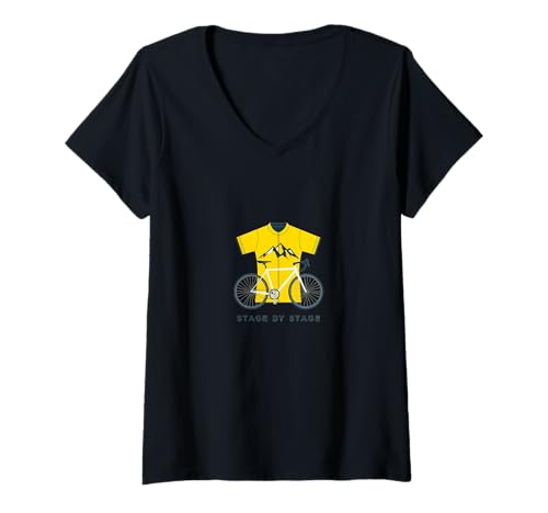 Damen Auf der Jagd nach dem Gipfel: Yellow Jersey's Quest T-Shirt mit V-Ausschnitt Damen Auf der Jagd nach dem Gipfel: Yellow Jersey's Quest T-Shirt mit V-Ausschnitt von Cycling Passion