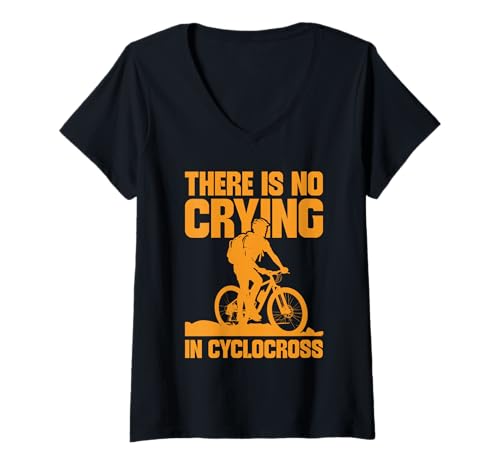 Damen Kein Weinen im Cyclocross-Design T-Shirt mit V-Ausschnitt Damen Kein Weinen im Cyclocross-Design T-Shirt mit V-Ausschnitt von Cyclocross Spirit