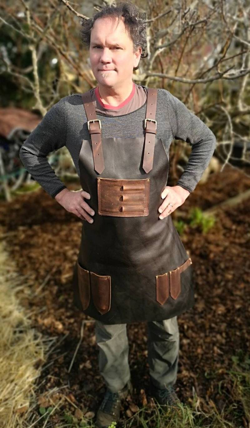Handgemachte Herren Leder Arbeitsschürze von CyclonaDesigns