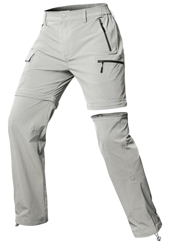 Cycorld Damen-Wanderhose-Zip-Off-Trekkinghose, Atmungsaktiv Wanderhose Damen Schnell Stretch Trekkinghose Abnehmbar Zip Off Outdoorhose Sommer Hiking Pants Funktionshose(Wolkengrau,XXS) von Cycorld