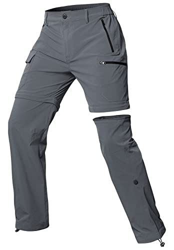 Cycorld Damen-Wanderhose-Zip-Off-Trekkinghose, Atmungsaktiv Wanderhose Damen Schnell Stretch Trekkinghose Abnehmbar Zip Off Outdoorhose Sommer Hiking Pants Funktionshose (Hellgrau, S) von Cycorld