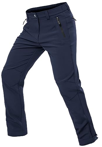 Cycorld Herren Wanderhose-Winter-Outdoorhose-Skihose,Thermohose Wasserdicht Gefütterte Softshellhose Winddicht Warm Fleece Schneehose Trekkinghose Skifahren Hundesport(Navy, S) von Cycorld