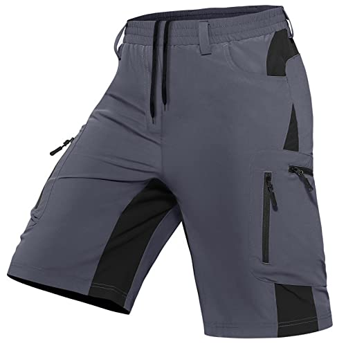 Cycorld Kurze-Hosen-Herren-Shorts, Wanderhose Herren Kurz Leicht Cargo Bermuda Cargo Chino Shorts Schnelltrocknend MTB-Hose Laufhose Sporthose Arbeitshosen Männer Kurz Sommerhose (Grau,S) von Cycorld