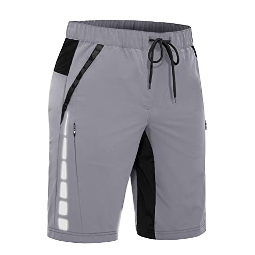 Cycorld Mtb-Hose-Radlerhose-Herren-Fahrradhose-Wasserdicht-Mountainbike-Hose-Kurz-Outdoor-Hose-Leicht-Sommer-Bike-Shorts-mit-5-Taschen, für Wandern und Angeln (Frostgrau,S) von Cycorld